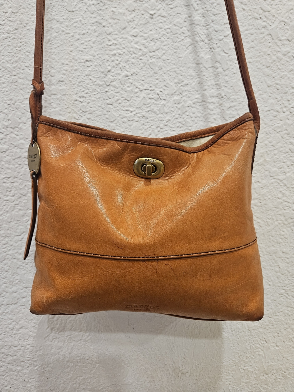 Fossil Tan Brown Leather Crossbody Bag